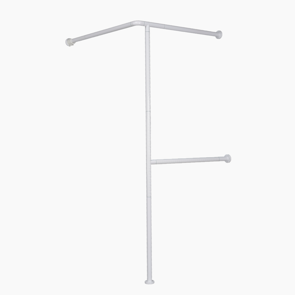 Shower Curtain Rod Wich Support Rail