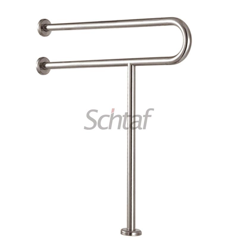 Stainless Steel U-shaped Staionary Support Rail With Floor Support