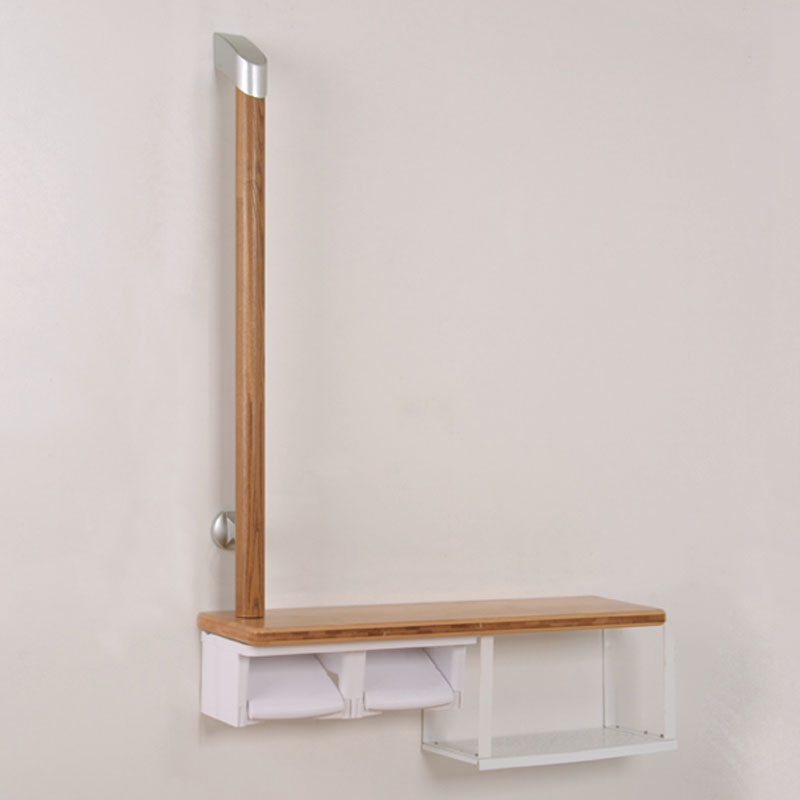 WPC / Bamboo / Wood L-shaped Support Rail With Shelf